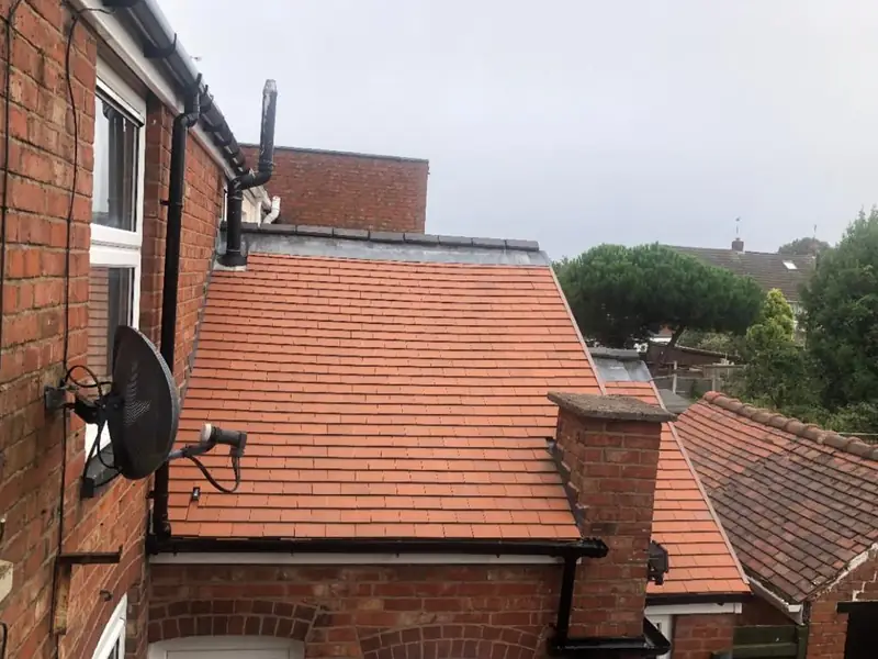 Tiled roof on a rear extension