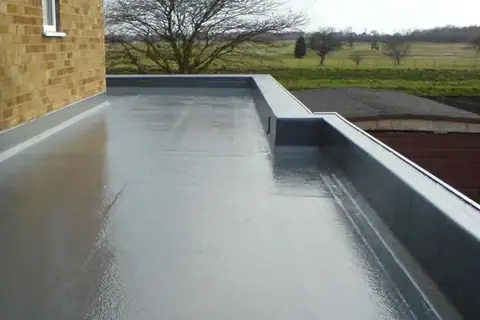 Finished GRP flat roof with upstands