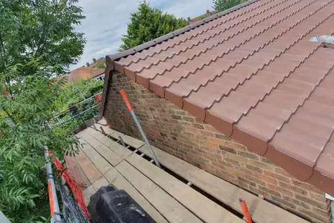 Finished tiled roof with a neat verge